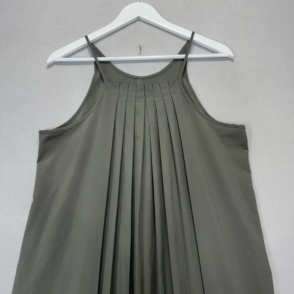 Athleta Hayes Pleated Back Maxi Dress Women Small Green Travel Minimalist Resort - Picture 6 of 14